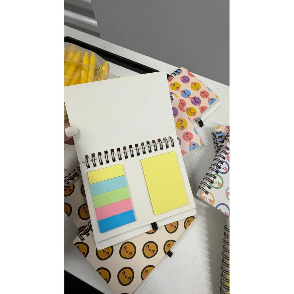 72 pcs Smiley Face Stationery Set Spiral Notebooks Weekly Planner Checklist Pens